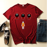 Squid Game Costume 2D Digital Creative Printing Casual Short Sleeve T-shirt