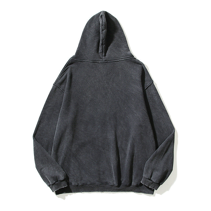 Cardigan Baseball Jacket Autumn and Winter Rep Vintage Zipper Hooded Sweater Terry Coat
