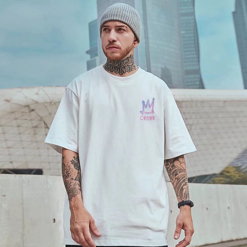 Men T-Shirts Loose Printed Half Sleeve