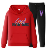 Vlone Hoodie & Pants 2 Piece Set Casual Loose Hoodie Sweatshirt