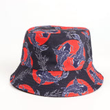 Bucket Hat Fishing Cap Cotton Print Fisherman Hat Hat Printed Cartoon Outdoor Travel Cap