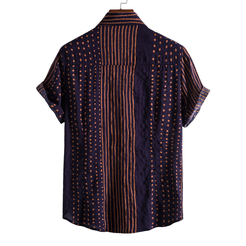 Camp Collar Shirt Striped Top