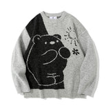 Men Sweater Cartoon Jacquard Sweater Men's Pullover