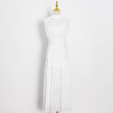 Mauve Dress Women's Autumn Chiffon Small Stand Collar Solid Color Stitching Dress