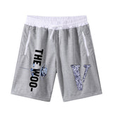 Vlone Shorts Letter Large V Printed Men'S Casual Shorts Summer Loose