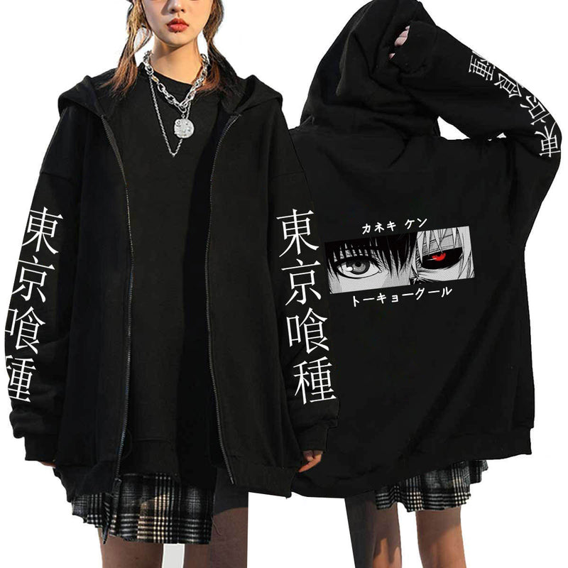 Anime Hoddies Leisure Sports Zipper Sweater Tokyo Ghoul