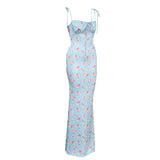Coachella Music Festival Outfits Spring and Summer Sexy Spaghetti Straps Chest Wrap Sleeveless Beach Long Dress