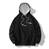 MEN'S Hoodie Solid Color with Fur Without Pockets