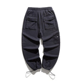 Man Fall Outfis Vintage Solid Color Sweatpants Loose Wide Leg Leisure Drawstring Jogger Pants