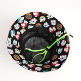 Bucket Hat Fishing Cap Cotton Print Fisherman Hat Cat and Mouse Cartoon Printed Sun Hat