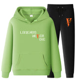 Vlone Hoodie & Pants 2 Piece Set Printing Sweatshirt And Sweatpants Fall Winter Hooded