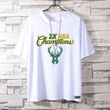 Basketball Sports T Shirt Nba Stag No. 34 Basketball Sports Student Short Sleeve T-Shirt Men