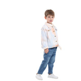 Children Jean Jackets Children's Tie-Dyed Velvet Long-Sleeved Denim Jacket