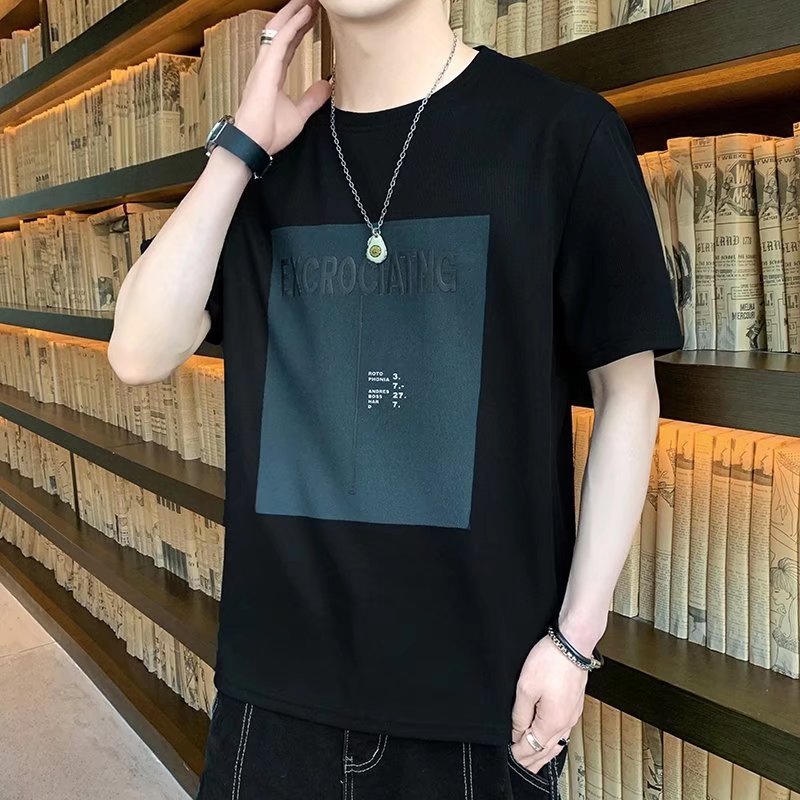Men T-Shirts Loose Half Sleeve Print