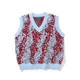 Men Sweater Vest Men's Loose V-neck Sleeveless Sweater Coat