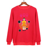 Squid Game Costume Loose Long Sleeve Crew Neck Sweater Women