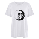 Valentine's Day T Shirt Large Size Clothes Short Sleeve Moon Print T-shirt Summer