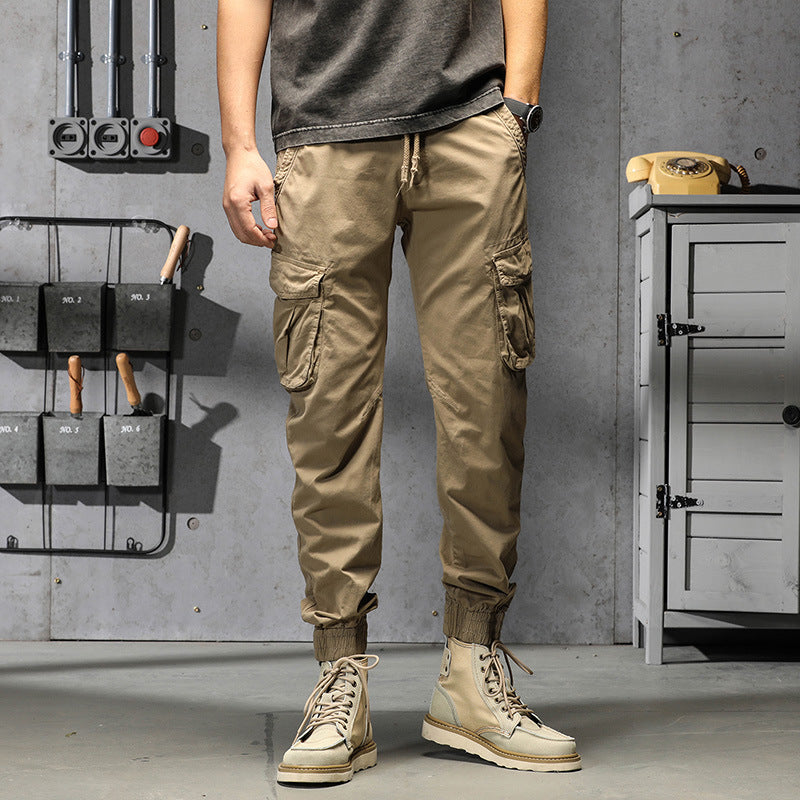 Cuffed Cargo Pants Fall Loose Sports and Leisure