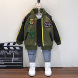 Toddler Boys Jackets Boys Spring Clothing Baseball Uniform Sports Splicing Coat