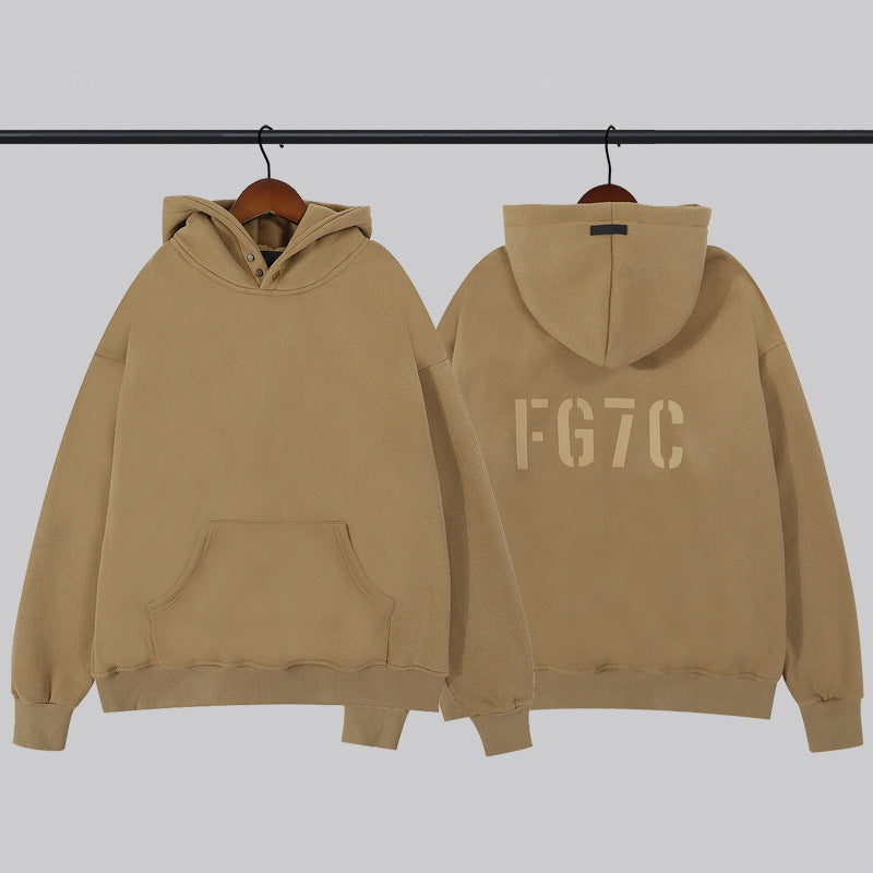 Kanye West Sunday Service Hoodie Fg7c Three-Dimensional Flocking Letter Fleece Hooded Sweater