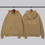 Kanye West Sunday Service Hoodie Fg7c Three-Dimensional Flocking Letter Fleece Hooded Sweater