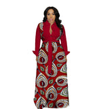 Romany Gypsy Outfits Digital Printed Large Swing Skirt with Belt Dress