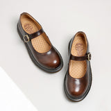 Mary Jane Shoes Round Toe Vintage College Style Summer Buckle