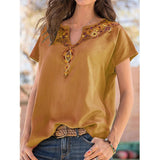 Romanian Gypsy Outfits Loose Western National Style Top Short Sleeve