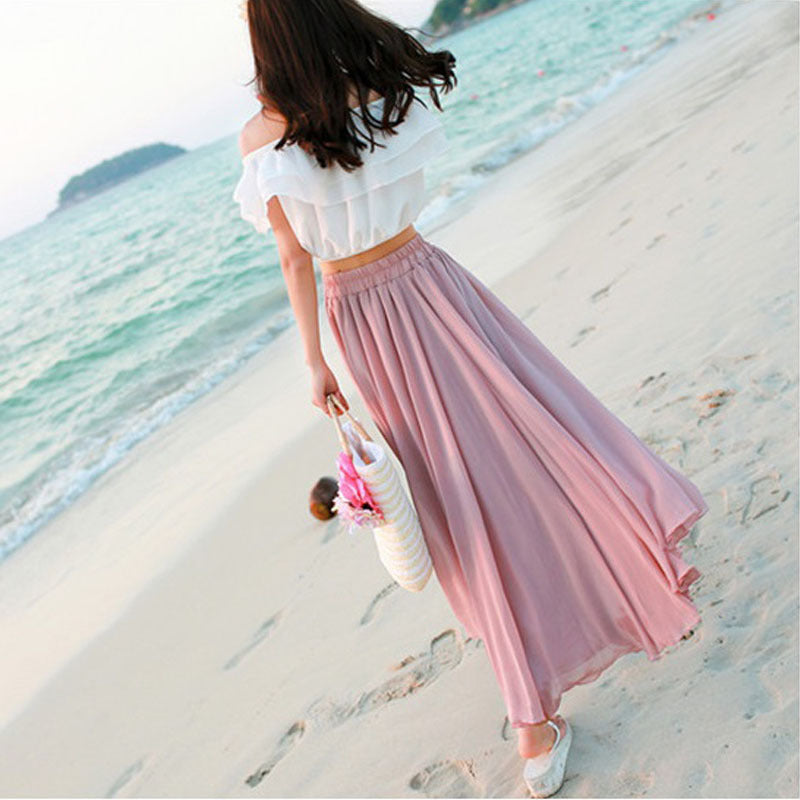 MIDI Mauve Skirt Mop Beach Skirt Black Skirt
