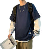 Men's Sweatshirt Fall Loose-Fitting Pullover round-Neck Jacket