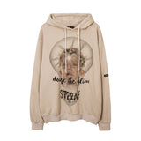 Man Fall Outfits Casual Loose Print Oversize Hooded Pullover
