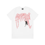 Skull T Shirt Letter Print Spider Web Skull Print Loose