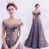 Mauve Dress Bridesmaid Purple Dinner Party Performance Show Wedding Dress Evening Gown