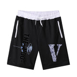 Vlone Shorts Letter Large V Printed Men'S Casual Shorts Summer Loose
