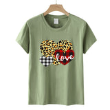 Valentine's Day T Shirt Men's and Women's Heart Printing Pullover Cotton Short Sleeve Women's T-shirt