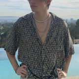 Rave Outfits Men T Shirt Drape Flower Shirt