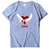 Valentine 'S Day T Shirt T-shirt Short Sleeve Love Printed Summer
