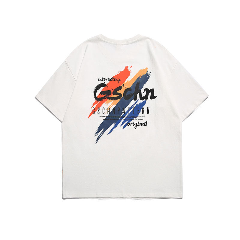 Men T Shitrs Color Graffiti Printing