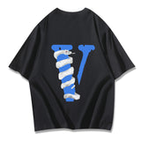 Vlone T Shirts Summer Men'S Printed Casual Short Sleeve