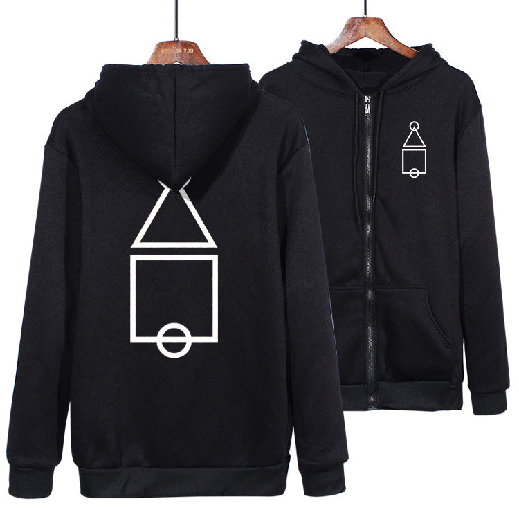 Squid Game Costume Printed Zipper Sweater