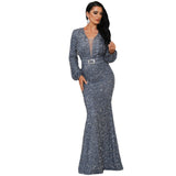 Skin Tight Long Dresses Sequined Evening Dress