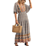 Gypsy Style Dresses Bohemian Beach Vacation Large Swing Dress