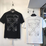 Off White T Shirt Pullover Summer Loose Short Sleeve Arrow Casual Short Sleeve Men'S Clothing Owt