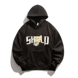 Man Fall Outfis Autumn and Winter Printing Hooded Thick Sweatshirt Loose Casual Jacket