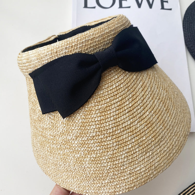 Straw Hat Summer Double-Layer Bowknot Travel Women's Sun Hat