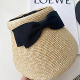 Straw Hat Summer Double-Layer Bowknot Travel Women's Sun Hat