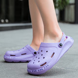 Crocs Summer Couple Sandals Large Size Beach Hole Shoes Thick Bottom Breathable Outdoor Slippers Men