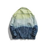 Man Fall Outfis Hip Hop Color Block Denim Top Loose Leisure Workwear Jacket