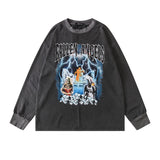 Man Fall Outfits Billie Floral Print Long Sleeve Pullover Men's and Women's Loose Street Top