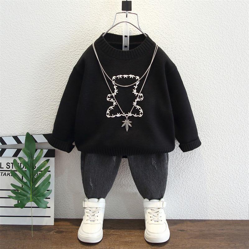 Toddler Boys Sweater Boys' Sweater Bear Sweater Spring and Autumn